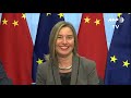 top eu diplomat mogherini meets chinese foreign minister