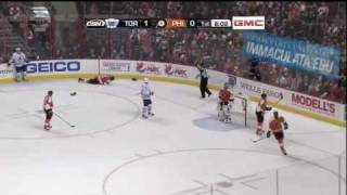 Chris Pronger's eye gets destroyed [HD]