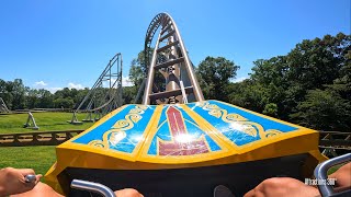 [4K] Fastest Multi-Launch Roller Coaster | Pantheon Coaster | Busch Gardens Williamsburg 2022