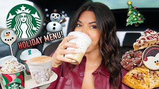 Trying EVERYTHING on Starbucks New Holiday Menu! 🎄☕