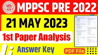 21 MAY 2023 MPPSC PAPER ANALYSIS | MPPSC PRE 2023 | MPPSC ANSWER KEY 2023 | ROYAL STUDY | MPPSC ANS