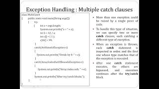 Exception Handling in JAVA