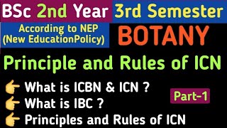 International Code of Botanical Nomenclature/ICBN/Principles and Rules of ICN/Botnical Nomenclature