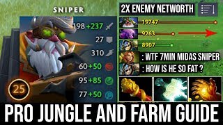 How Pro Fast Farm \u0026 Jungle with Sniper | WTF 7Min Midas + 960GPM Gold Hack by 8000 MMR DotA 2