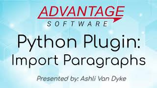 Python Plugins: Import Paragraphs