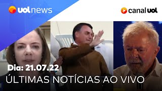 Lula-Alckmin x Bolsonaro, Gleisi ao vivo, bolsonarista réu, Ciro candidato e + notícias | UOL News