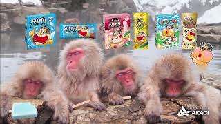 お猿さんが露天風呂で！！「ガリガリ君」のＣＭ Mr. monkey is by an outdoor hotspring bath! Commercial of \