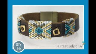 Handmade beaded bracelet / DIY beading kit / full tutorial including pattern (16-5)