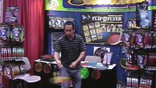 Flip N Flyer Pro, Mark Vargas performing Yo-Yo type tricks at Pomona Toy Fair. Hi-Quality.