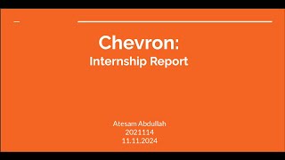 My Internship Experience at Chevron | Supply Chain Projects and Achievements