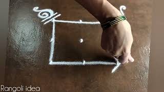 3 Simple rangoli designs/Thipkyanchi rangoli/Daily use rangoli designs/easy muggulu with dots