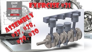Solidworks CAD Tutorial exercise #31 for beginners Engine Assembly
