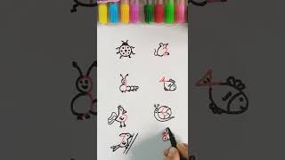 Easy drawings by using numbers/ رسومات سهلة باستخدام الأرقام/رسم حيوانات بالأرقام