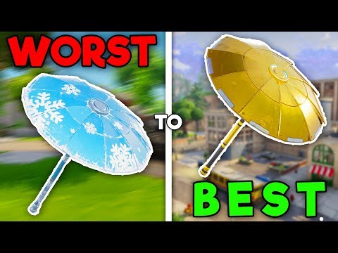 Ranking All Umbrellas From Worst To Best Fortnite Battle - 