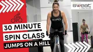 30 Minute Spin Class 'Jumps on a Hills' Ride w/ Cat Kom (Preview - Full Vid Now in Our App)