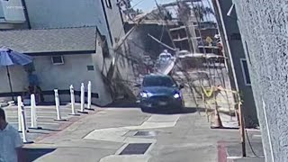 Car plows into Hermosa Beach construction scaffolding, causing it to come crashing down