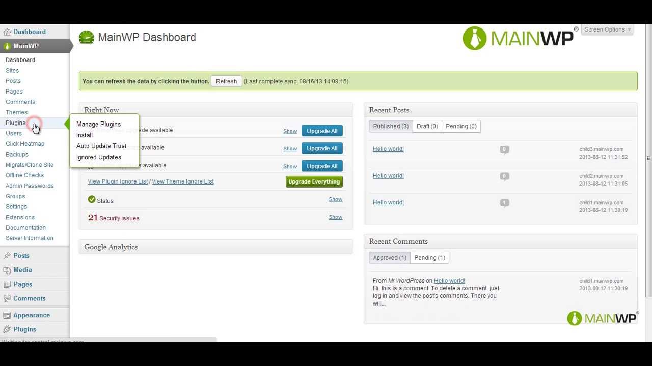 Mainwp Manage Plugins Youtube