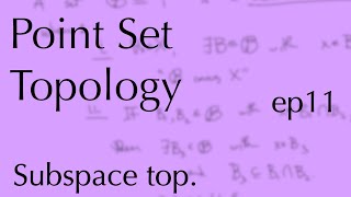 Topology ep11: The subspace topology (Feb 10, 2023)