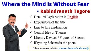 Unit - III - 2. Where the Mind is Without Fear by Tagore # FY B.Com. # Additional English # Sem-I