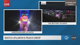 Re-watch | Atlanta rings in 2025 with Peach Drop at Underground Atlanta, fireworks display at The Ba