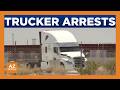 Border patrol arrests dozens of semi-truck drivers in US illegally