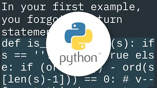 python: recursive check to determine whether string is a palindrome