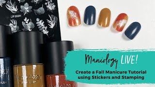 Fall Inspired Manicure Tutorial using Stickers and Nail Stamping Plate M052