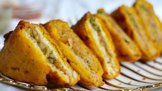 Stuffed Bread Pakoda Recipe | Aloo Bread Pakora | How To Make Bread Pakoda