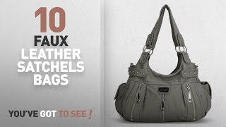 Top 10 Faux Leather Satchels Bags For Women: Scarleton 3 Front Zipper Washed Shoulder Bag H129224 -