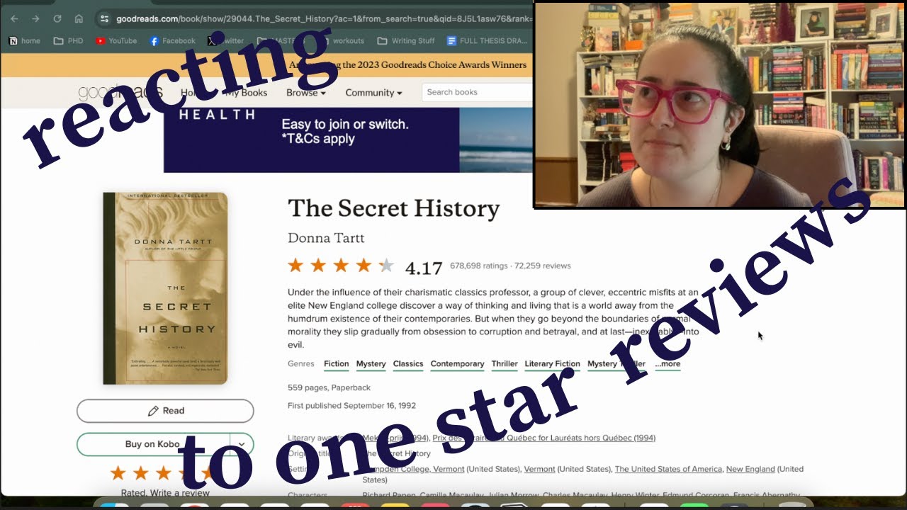 Reacting To ONE STAR Reviews Of My Fav Books | The Secret History, Anna ...