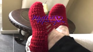 Red Slippers Crochet step by step