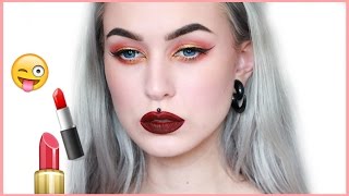 FULL FACE USING ONLY LIQUID LIPSTICKS Challenge | Evelina Forsell