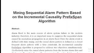 Mining Sequential Alarm Pattern Based on the Incremental Causality PrefixSpan Algorithm