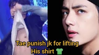 when tae punish him for lifting his shirt 👕 #taekook #taekookff