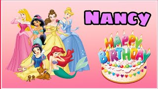 Canción feliz cumpleaños NANCY con las PRINCESAS Rapunzel, Sirenita Ariel, Bella y Cenicienta