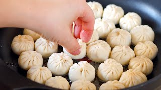 One-bite pan-fried bao！Crispy and Juicy