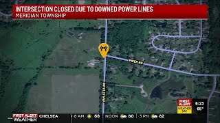 Meridian Township intersection closed due to low-hanging power lines