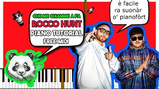 ROCCO HUNT feat. GEOLIER - CHE ME CHIAMME A FA - EASY Piano Tutorial