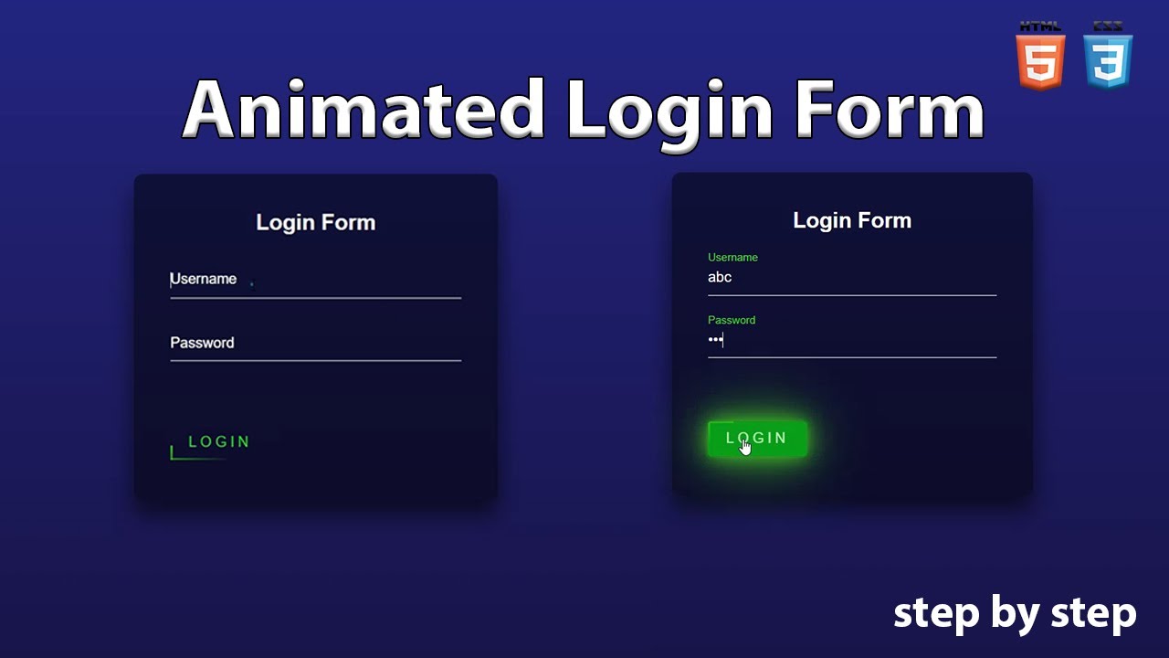 Animated Login Form Using HTML & CSS | How To Create Animated Login ...