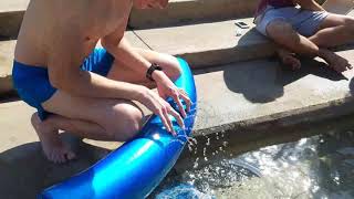 First encounter with hydraulophone (underwater pipe organ) at Stanford University fountain