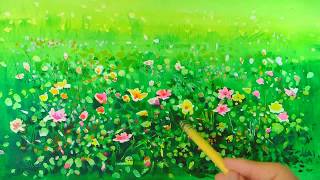 Masking techniqe of watercolor speed painting. 水彩.수채화.꽃그리기,수아트