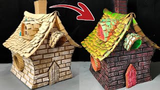 DIY Witch House Using Cardboard • How to make Fairy Garden House • House Tutorial