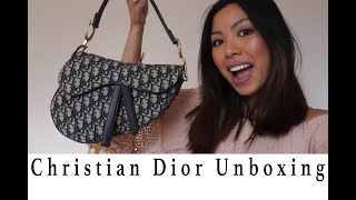 MY FIRST EVER Christian Dior Saddle Bag Unboxing! Oblique Monogram Medium
