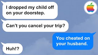 【Apple】A woman left her kid with me on the day of my family trip and just left!? Watch the result!!