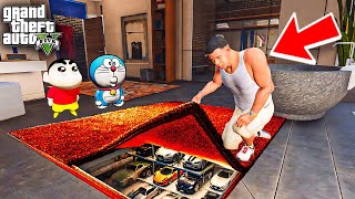 Franklin \u0026 Shin Chan Found Rarest Super Car Garage Under Franklins Room in Gta 5 in Telugu