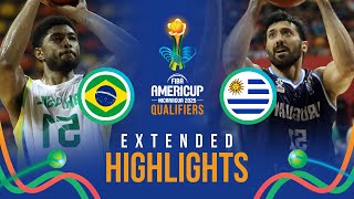 Brazil  🇧🇷 vs Uruguay  🇺🇾 | Extended Highlights | FIBA AmeriCup 2025 Qualifiers 2025