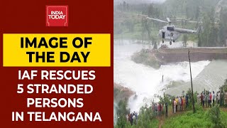 IAF Chopper Rescues 5 Persons Stranded From Telangana's Manjira River | Image Of The Day