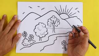 ✅ Como Dibujar un Paisaje de PRIMAVERA 🟩 How to DRAW SPRING Landscape - Dibujar Paisajes Naturales