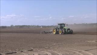 THREE 8000R SERIES JOHN DEERES PLOWING WITH A 8430 DISKING. AIRBASE FARM 4