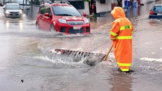 Draining a Flooded Street Amid a Storm Unlocking Efficient Road Drainage